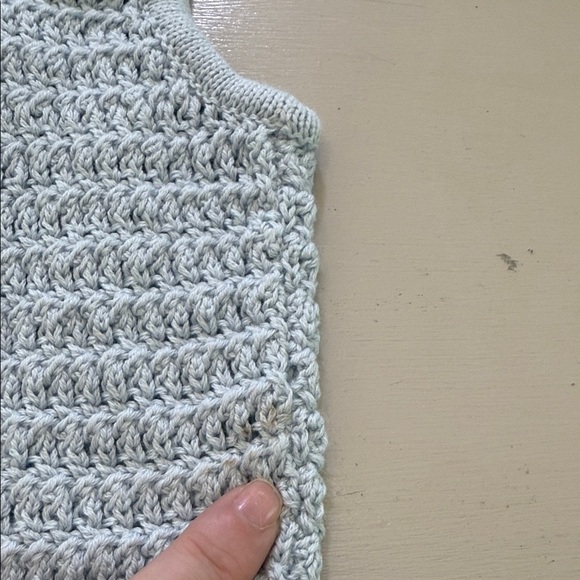 J.Crew Mirror Embellished Sweater Tank XS Beaded Sequin Knit Top Blue - Picture 10 of 10